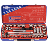 888 Tools - Socket Set - 888 1/2" Dr 12Pt Metric/Sae 39Pc | T820300